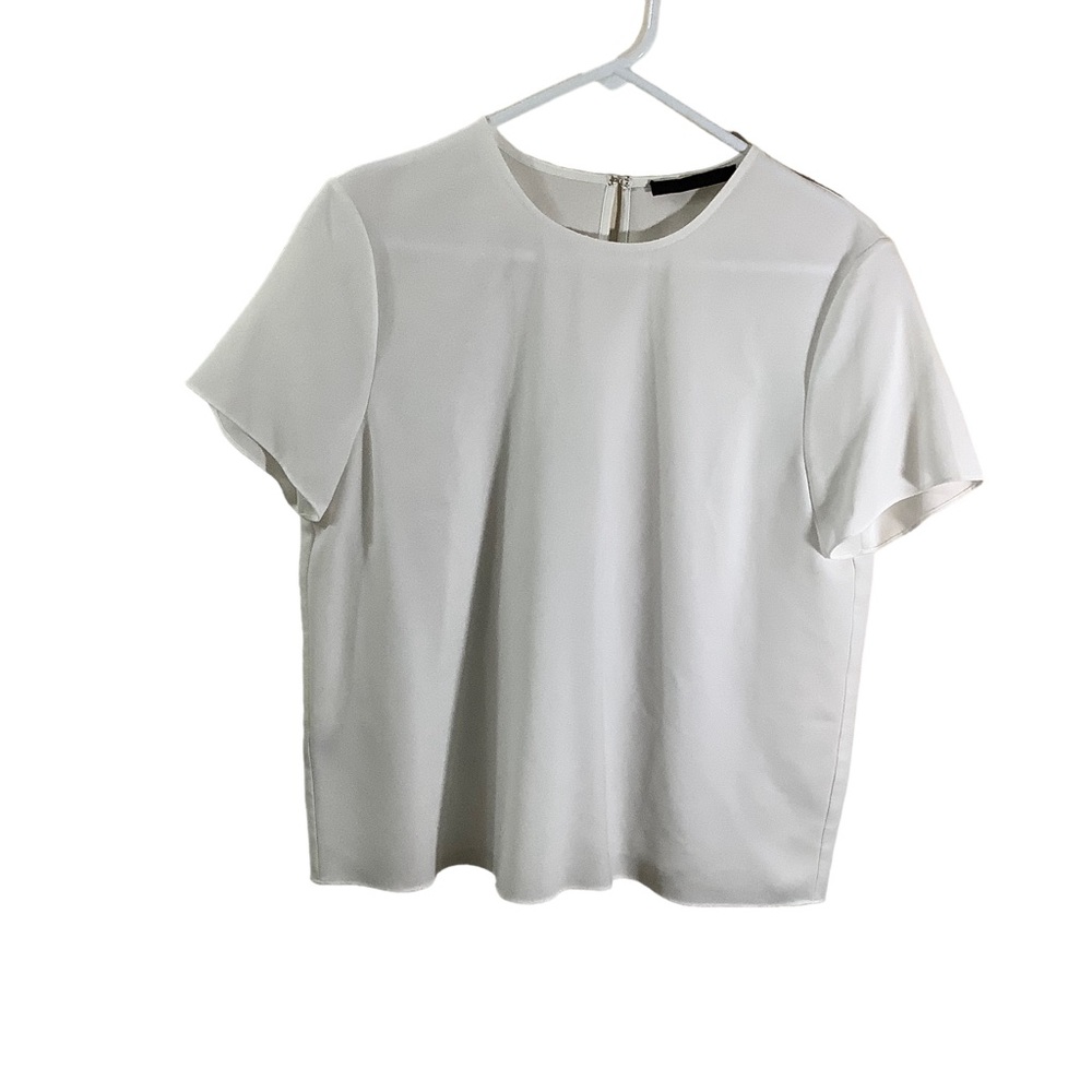 Jenni Kayne Crepe Short Sleeve Blouse Off-White
